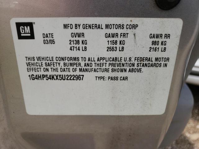 Photo 10 from auction – 2005 BUICK LESABRE with VIN 1G4HP54KX5U222967