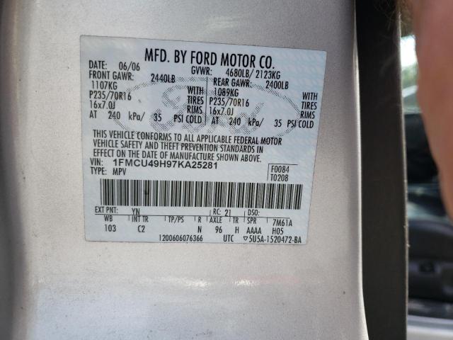 Photo 10 from auction – 2007 FORD ESCAPE HEV with VIN 1FMCU49H97KA25281