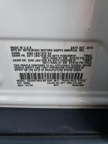 Photo 10 from auction – 2014 MITSUBISHI OUTLANDER with VIN 4A4AP3AUXEE012470