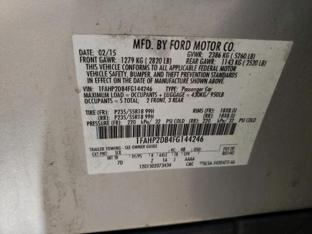 Photo 10 from auction – 2015 FORD TAURUS SE with VIN 1FAHP2D84FG144246