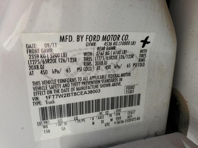 Photo 10 from auction – 2012 FORD F250 SUPER with VIN 1FT7W2BT8CEA38003