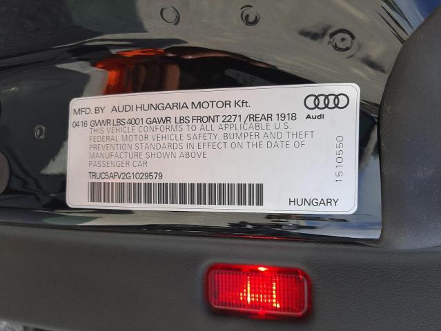 Photo 10 from auction – 2016 AUDI TT with VIN TRUC5AFV2G1029579