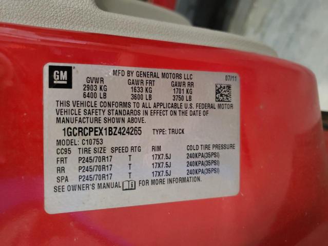 Photo 10 from auction – 2011 CHEVROLET SILVERADO with VIN 1GCRCPEX1BZ424265