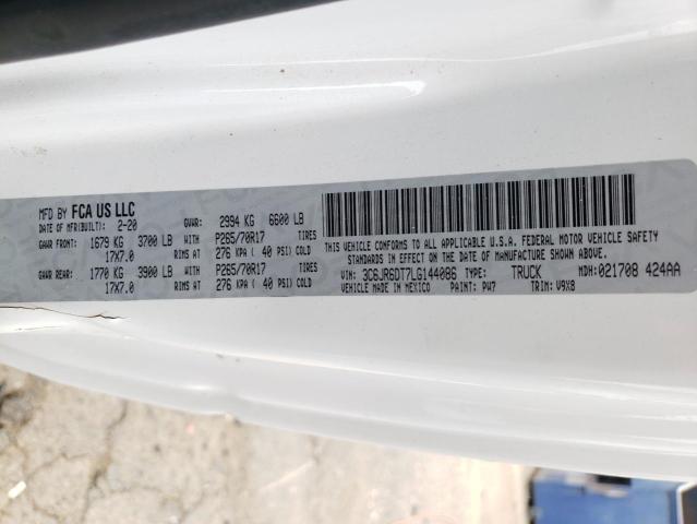 Photo 10 from auction – 2020 RAM 1500 CLASS with VIN 3C6JR6DT7LG144086
