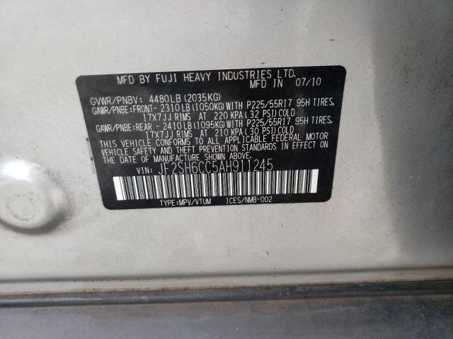 Photo 10 from auction – 2010 SUBARU FORESTER 2 with VIN JF2SH6CC5AH911245