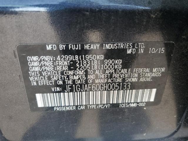 Photo 10 from auction – 2016 SUBARU IMPREZA PR with VIN JF1GJAF60GH005133