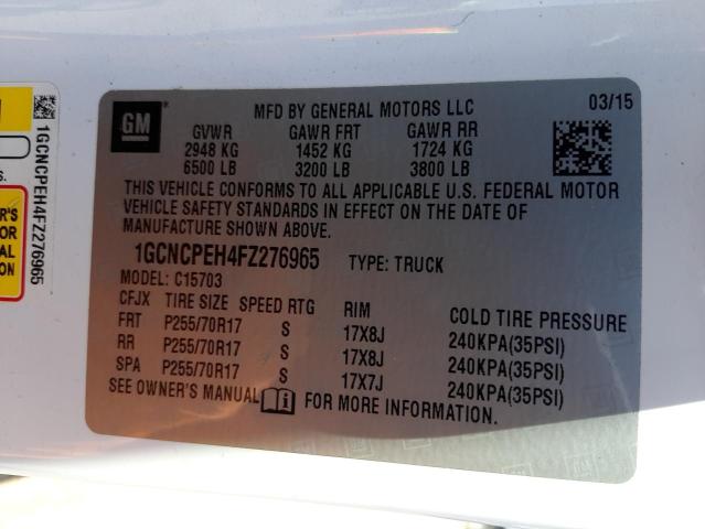 Photo 10 from auction – 2015 CHEVROLET SILVERADO with VIN 1GCNCPEH4FZ276965