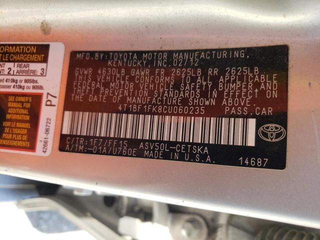 Foto 10 de la subasta – 2012 TOYOTA CAMRY BASE con VIN 4T1BF1FK8CU060235
