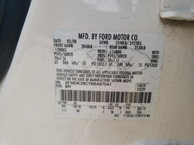 Photo 10 from auction – 2008 FORD EDGE LIMIT with VIN 2FMDK39C78BA87041