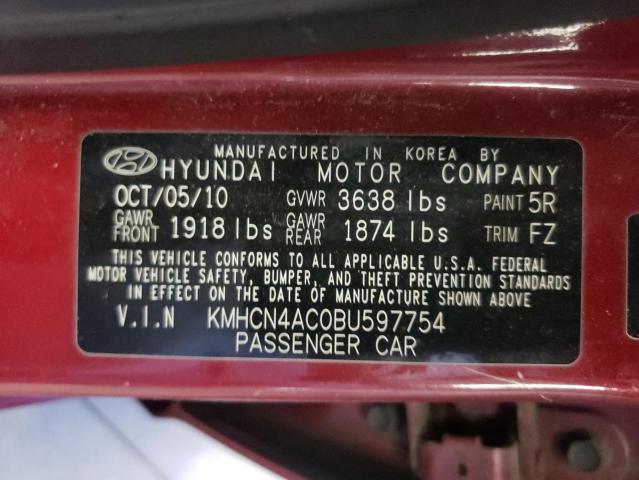 Photo 10 from auction – 2011 HYUNDAI ACCENT GLS with VIN KMHCN4AC0BU597754