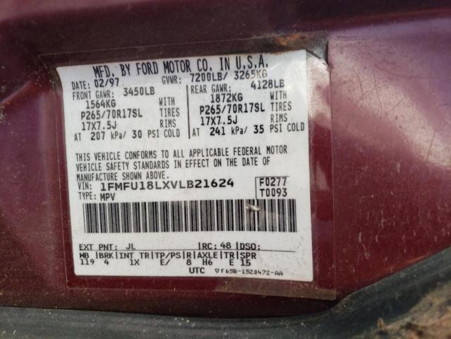 Photo 10 from auction – 1997 FORD EXPEDITION with VIN 1FMFU18LXVLB21624