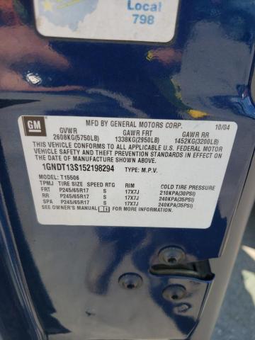 Photo 10 from auction – 2005 CHEVROLET TRAILBLAZE with VIN 1GNDT13S152198294