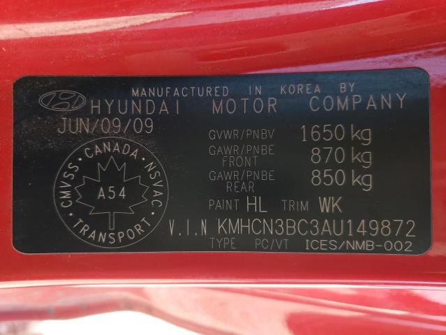 Photo 10 from auction – 2010 HYUNDAI ACCENT SE with VIN KMHCN3BC3AU149872