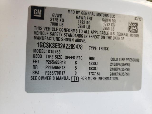 Photo 10 from auction – 2010 CHEVROLET SILVERADO with VIN 1GCSKSE32AZ209478