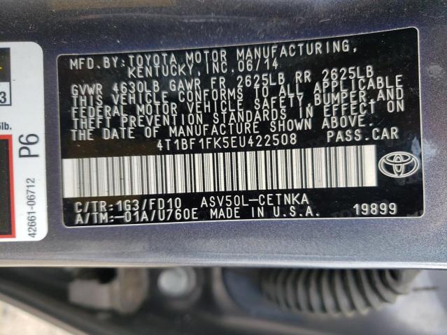 Photo 10 from auction – 2014 TOYOTA CAMRY L with VIN 4T1BF1FK5EU422508