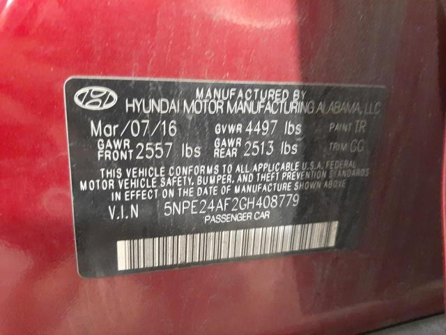 Photo 10 from auction – 2016 HYUNDAI SONATA SE with VIN 5NPE24AF2GH408779