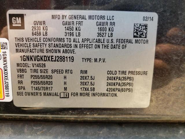 Photo 10 from auction – 2014 CHEVROLET TRAVERSE L with VIN 1GNKVGKDXEJ288119