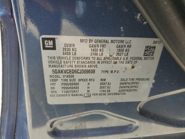 Photo 10 from auction – 2012 BUICK ENCLAVE with VIN 5GAKVCED6CJ309608