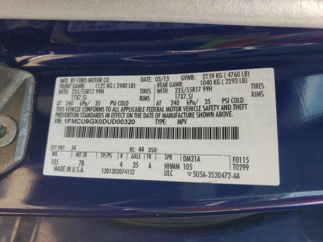 Photo 10 from auction – 2013 FORD ESCAPE SE with VIN 1FMCU9GX0DUD00320