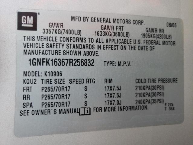Photo 10 from auction – 2007 CHEVROLET SUBURBAN K with VIN 1GNFK16367R256832