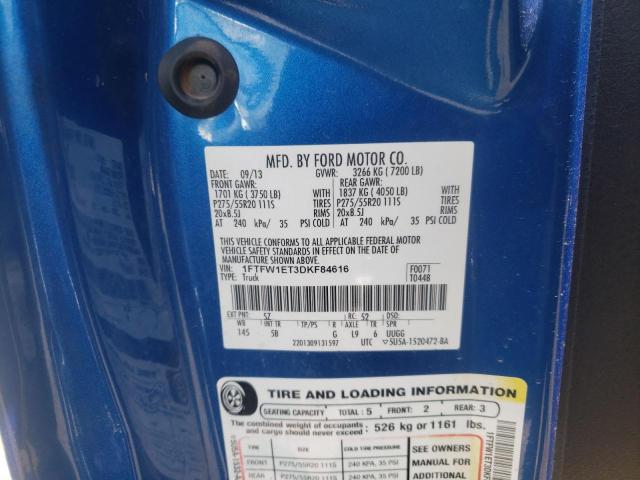 Photo 10 from auction – 2013 FORD F150 SUPER with VIN 1FTFW1ET3DKF84616