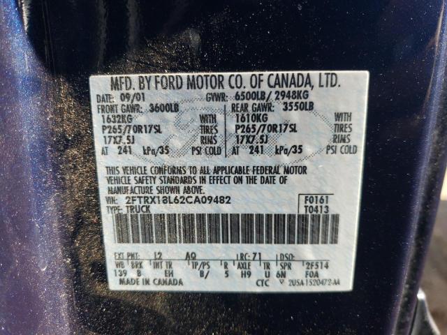 Photo 10 from auction – 2002 FORD F150 with VIN 2FTRX18L62CA09482