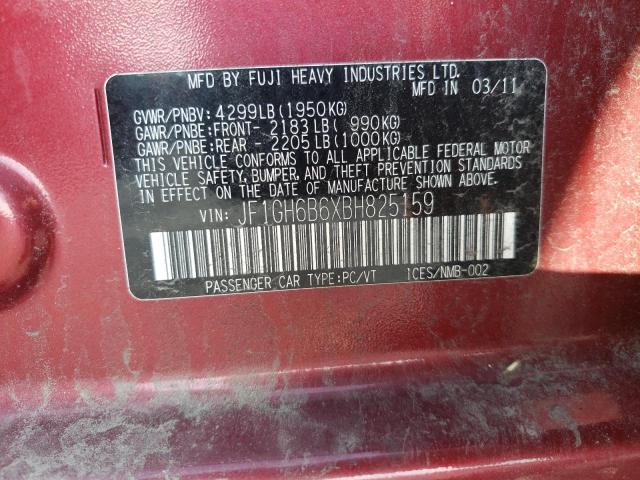 Photo 10 from auction – 2011 SUBARU IMPREZA 2. with VIN JF1GH6B6XBH825159