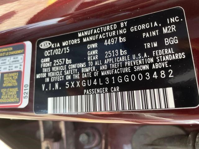 Photo 10 from auction – 2016 KIA OPTIMA EX with VIN 5XXGU4L31GG003482