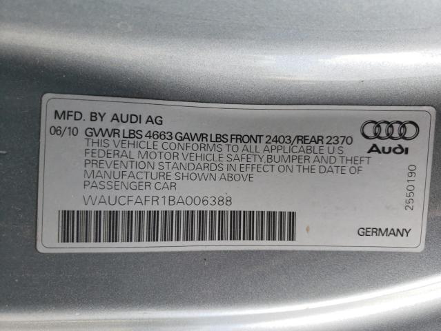 Photo 10 from auction – 2011 AUDI A5 PREMIUM with VIN WAUCFAFR1BA006388