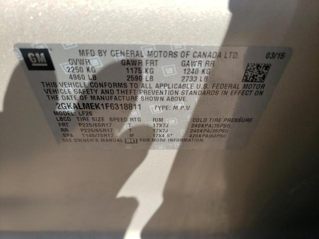 Photo 10 from auction – 2015 GMC TERRAIN SL with VIN 2GKALMEK1F6318811