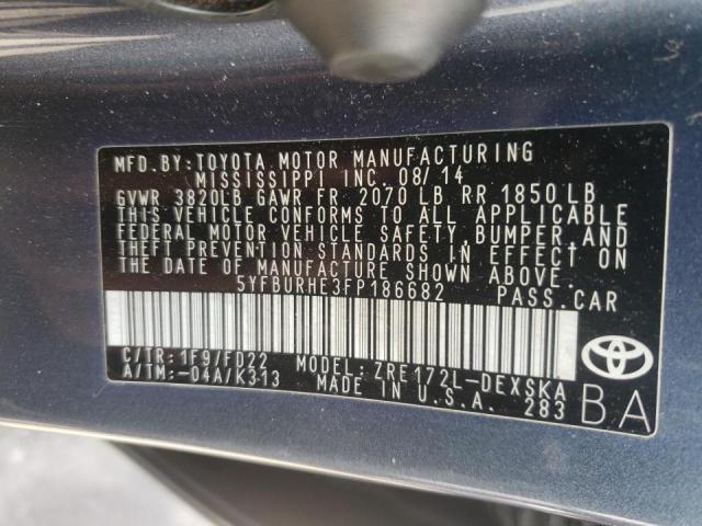 Photo 10 from auction – 2015 TOYOTA COROLLA L with VIN 5YFBURHE3FP186682