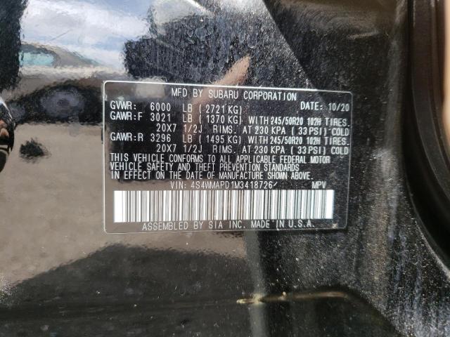 Photo 10 from auction – 2021 SUBARU ASCENT LIM with VIN 4S4WMAPD1M3418726