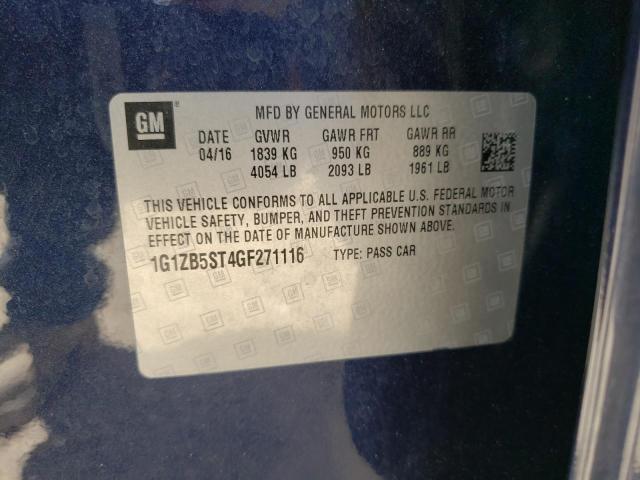 Photo 10 from auction – 2016 CHEVROLET MALIBU LS with VIN 1G1ZB5ST4GF271116