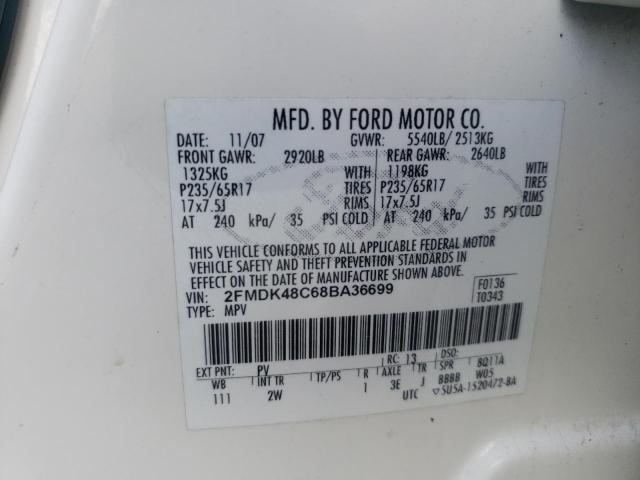 Photo 10 from auction – 2008 FORD EDGE SEL with VIN 2FMDK48C68BA36699