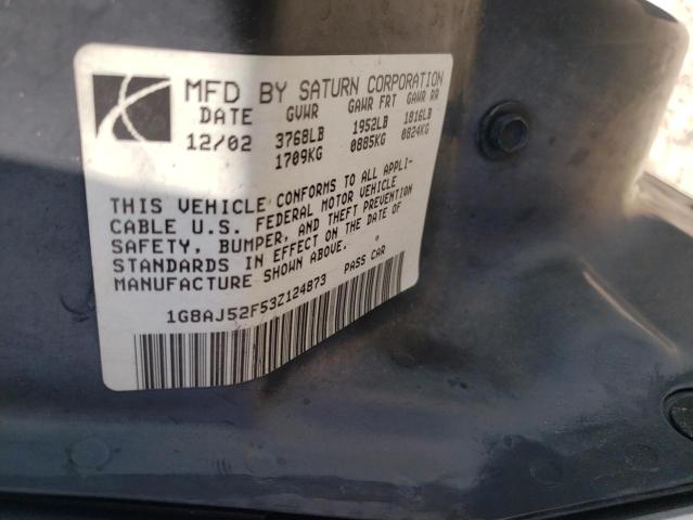 Photo 10 from auction – 2003 SATURN ION LEVEL with VIN 1G8AJ52F53Z124873