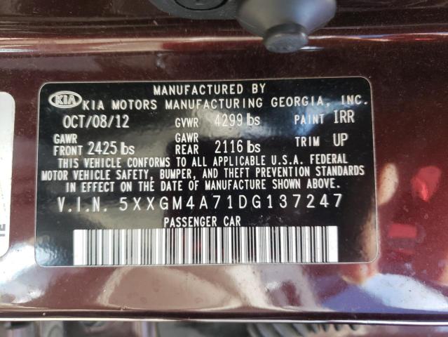 Photo 10 from auction – 2013 KIA OPTIMA LX with VIN 5XXGM4A71DG137247