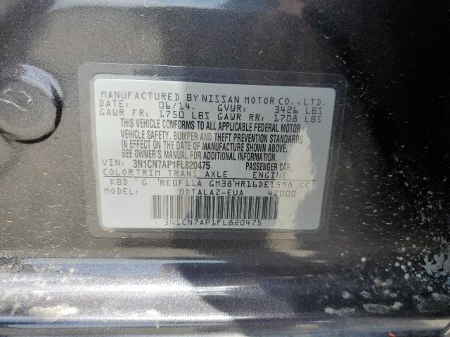Photo 10 from auction – 2015 NISSAN VERSA S with VIN 3N1CN7AP1FL820475