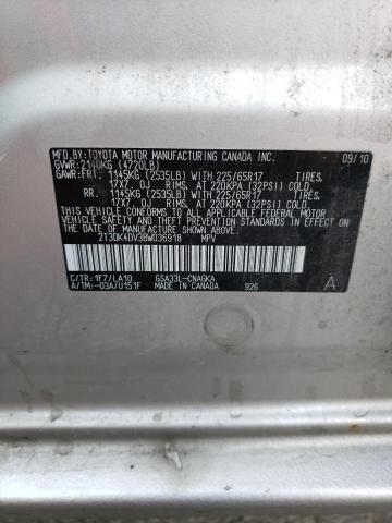 Photo 10 from auction – 2011 TOYOTA RAV4 LIMIT with VIN 2T3DK4DV3BW036918