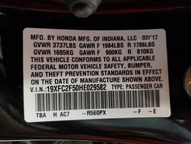 Photo 10 from auction – 2017 HONDA CIVIC LX with VIN 19XFC2F50HE029582