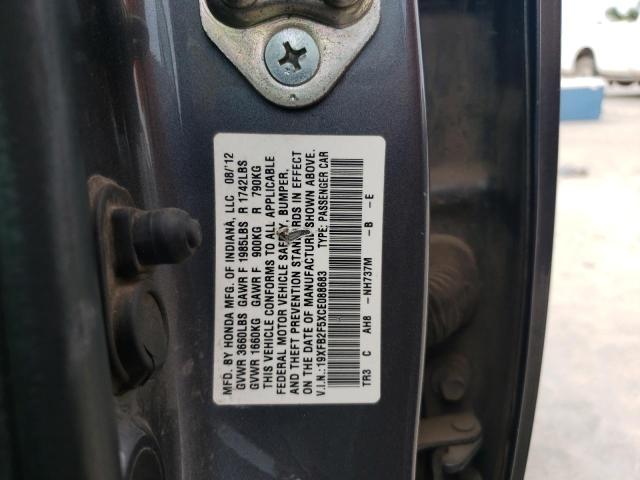 Photo 10 from auction – 2012 HONDA CIVIC LX with VIN 19XFB2F5XCE088683