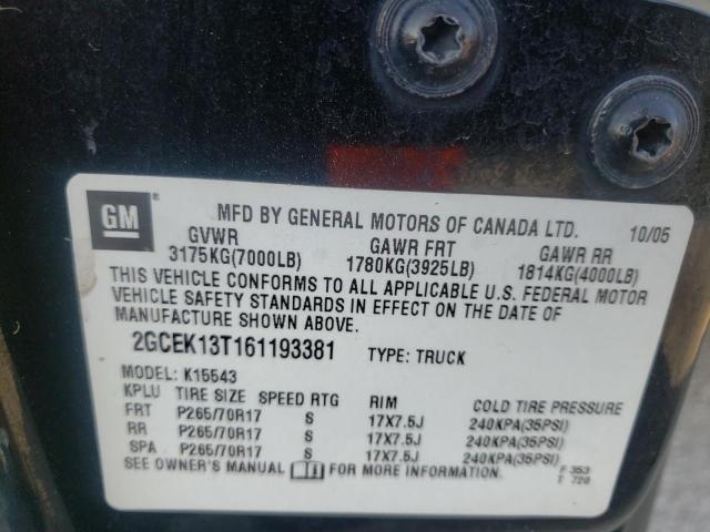 Photo 10 from auction – 2006 CHEVROLET SILVERADO with VIN 2GCEK13T161193381