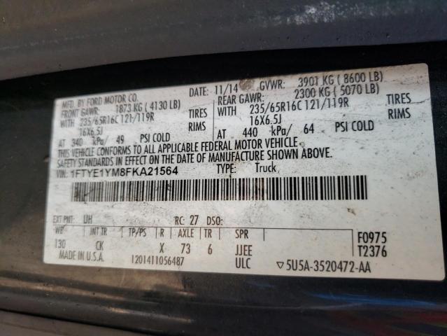 Photo 10 from auction – 2015 FORD TRANSIT T- with VIN 1FTYE1YM8FKA21564
