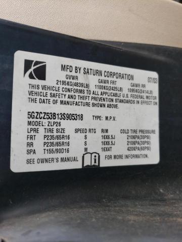 Photo 10 from auction – 2003 SATURN VUE with VIN 5GZCZ53B13S905318