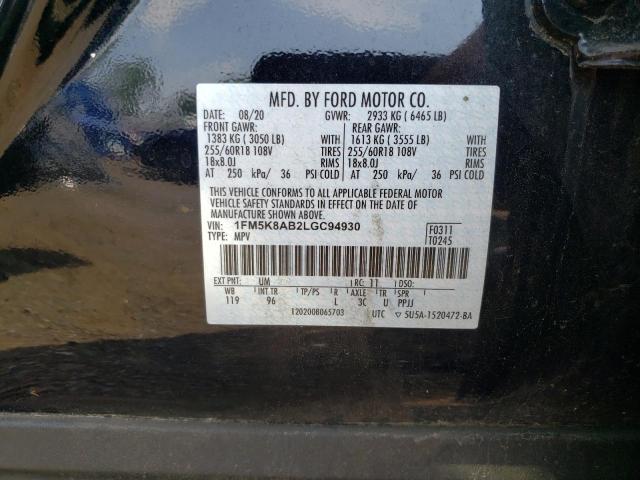 Photo 10 from auction – 2020 FORD EXPLORER P with VIN 1FM5K8AB2LGC94930