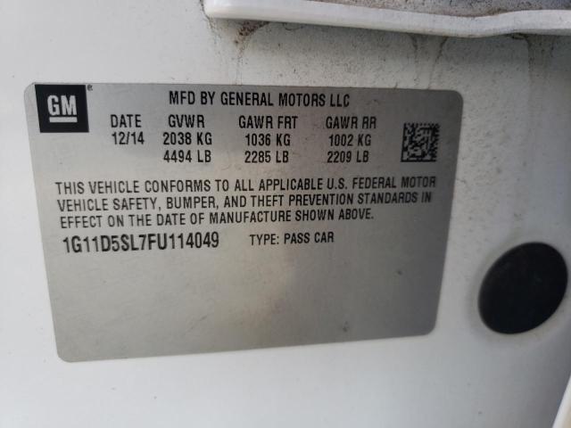 Photo 10 from auction – 2015 CHEVROLET MALIBU 2LT with VIN 1G11D5SL7FU114049