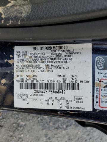 Photo 10 from auction – 2008 LINCOLN MKZ with VIN 3LNHM28T98R668419