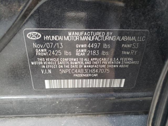 Photo 10 from auction – 2014 HYUNDAI SONATA SE with VIN 5NPEC4AB3EH847075