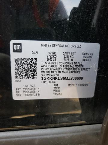 Photo 10 from auction – 2021 GMC ACADIA SLE with VIN 1GKKNKLS6MZ206609