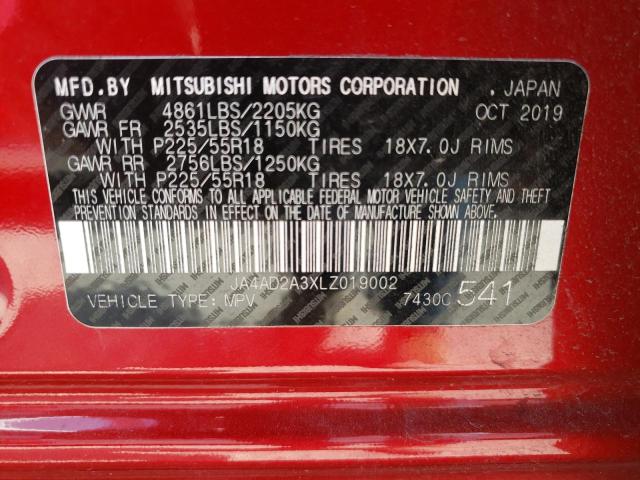 Photo 10 from auction – 2020 MITSUBISHI OUTLANDER with VIN JA4AD2A3XLZ019002