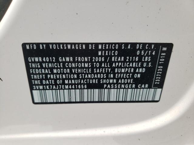 Photo 10 from auction – 2014 VOLKSWAGEN JETTA BASE with VIN 3VW1K7AJ7EM441656